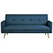 Wooden Divano Scandinavo Convertibile 3 Posti In Tessuto Blu - Foto miniatura 1