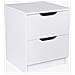 Comodino Mobiletto Cassettiera 2 Cassetti Design Moderno In Legno Mdf Bianco - Foto miniatura 2