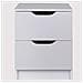 Comodino Mobiletto Cassettiera 2 Cassetti Design Moderno In Legno Mdf Bianco - Foto miniatura 5