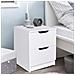 Comodino Mobiletto Cassettiera 2 Cassetti Design Moderno In Legno Mdf Bianco - Foto miniatura 1