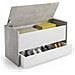Baule Contenitore Con Chiusura Rallentata E Ampio Cassetto Cemento E Bianco - Foto miniatura 3