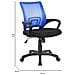 Sedia Da Ufficio Lismore, Sedia Operativa A Rete Con Braccioli, Seduta Ergonomica Da Ufficio, 59x54h90/100 Cm, Nero E Blu - Foto miniatura 2