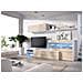 Parete Attrezzata Adams, Set Da Soggiorno Modulare Ad Angolo, Mobile Salotto Multiposizione Con Luce Led, 260x41h180 Cm, Rovere E Bianco - Foto miniatura 4