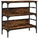 Tavolino Consolle Rovere Fumo 75x32x75 Cm In Legno Multistrato - Foto miniatura 2