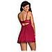 Babydoll & Tanga Rosalyne Obsessive Rosso S /m - Foto miniatura 4
