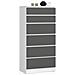 Cassettiera K60, 6 cassetti, 60x40x130 cm, Colore Bianco e Grigio Grafite - Foto miniatura 1