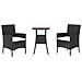 Set Bistrò da Giardino 3 pz con Cuscini in Polyrattan Nero - Foto miniatura 6