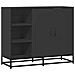 Credenza Nera 92x35x76 Cm In Legno Multistrato - Foto miniatura 1