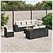 Set Divani Da Giardino 9 Pz Con Cuscini Nero In Polyrattan - Foto miniatura 1