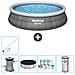 Piscina Fuori Terra - In Giro - 457x84 Cm - Grigio - Include Accessori Coordinati Cb15 - Foto miniatura 1