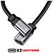 Splitter Audio /carica Lightning 2in1 Nylon, Nero - Foto miniatura 2