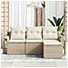 Set di Divani da Giardino vitaXL con Cuscini Beige Polyrattan - Foto miniatura 3