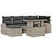 Set Divano Giardino 7 Pezzi con Cuscini Grigio Chiaro Rattan PE - Foto miniatura 1