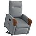 Poltrona Reclinante Alzapersona Elettrica Grigio Chiaro Tessuto - Foto miniatura 3