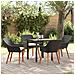 Set da pranzo da giardino 5 pezzi in polirattan nero - Foto miniatura 2