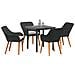Set da pranzo da giardino 5 pezzi in polirattan nero - Foto miniatura 3
