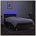 Letto a Molle Materasso e LED Marrone Scuro 100x200 cm Tessuto - Foto miniatura 4