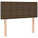 Letto a Molle Materasso e LED Marrone Scuro 100x200 cm Tessuto - Foto miniatura 7