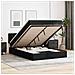 Pouf Letto con Materassi e LED Nero 140x200cm Similpelle - Foto miniatura 2