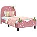 Struttura letto bambini con testata Rosa 80 x 160 cm Velluto - Foto miniatura 1