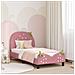 Struttura letto bambini con testata Rosa 80 x 160 cm Velluto - Foto miniatura 2