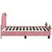Struttura letto bambini con testata Rosa 80 x 160 cm Velluto - Foto miniatura 6