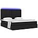 Letto con luci a strisce a LED Nero 180 x 200 cm Tessuto - Foto miniatura 3