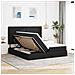 Letto con luci a strisce a LED Nero 180 x 200 cm Tessuto - Foto miniatura 5