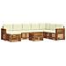 Set divani 9 pcs Naturale e Crema Legno di Acacia Massello - Foto miniatura 1