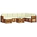 Set divani 9 pcs Naturale e Crema Legno di Acacia Massello - Foto miniatura 3