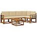 Set di divani con cuscino 6 pcs Naturale e Beige - Foto miniatura 1