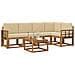 Set di divani con cuscino 6 pcs Naturale e Beige - Foto miniatura 3
