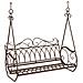 Panchina a Dondolo Acciaio 112 x 60 x 126,5 cm Marrone Antico - Foto miniatura 1