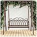 Panchina a Dondolo Acciaio 112 x 60 x 126,5 cm Marrone Antico - Foto miniatura 2