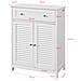 Mobiletto Base Per Bagno O Ingresso, Con Due Ante E Cassetto, In Stile Tapparelle, bianco, frg238-w - Foto miniatura 2