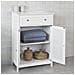 Mobiletto Base Per Bagno O Ingresso, Con Due Ante E Cassetto, In Stile Tapparelle, bianco, frg238-w - Foto miniatura 3