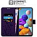 Custodia Compatibile Con Samsung Galaxy A21s In Lilla Scuro Fiore - Coperchio Protettivo In Design Floreale Con Chiusura Magnetica, Funzione Stand E Slot Per Carte - Foto miniatura 3