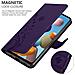 Custodia Compatibile Con Samsung Galaxy A21s In Lilla Scuro Fiore - Coperchio Protettivo In Design Floreale Con Chiusura Magnetica, Funzione Stand E Slot Per Carte - Foto miniatura 5