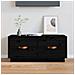 Mobile Porta Tv Nero 80x34x35 Cm In Legno Massello Di Pino - Foto miniatura 1