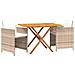 Set Da Pranzo Per Giardino 3 Pz Con Cuscini Beige - Foto miniatura 3