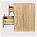 Comodino Mobiletto Cassettiera 2 Cassetti Design Moderno In Legno Mdf Rovere - Foto miniatura 2