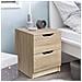 Comodino Mobiletto Cassettiera 2 Cassetti Design Moderno In Legno Mdf Rovere - Foto miniatura 1