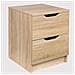 Comodino Mobiletto Cassettiera 2 Cassetti Design Moderno In Legno Mdf Rovere - Foto miniatura 4