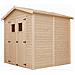 Casa Da Giardino In Legno Naturale H228x222x233 Cm / 4,2 M²- Magazzino Esterno Con Finestre - Capanno Da Giardino - Timbela M351 - Foto miniatura 2