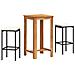Set Bar Da Giardino 3 Pz Nero In Legno Acacia E Polyrattan - Foto miniatura 1