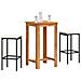 Set Bar Da Giardino 3 Pz Nero In Legno Acacia E Polyrattan - Foto miniatura 8