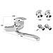 Rubinetto Miscelatore Cromato Casa Bagno Vasca Completo Di Kit Montaggio Jh-8063 - Foto miniatura 2