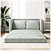 Divano Letto da Terra 2 in 1 Grigio Chiaro 122x204x55cm Velluto - Foto miniatura 2