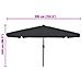 Parasol da Giardino  con Luci a LED ø395x245 cm Antracite - Foto miniatura 8