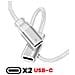 Splitter Audio /carica Usb-c 2in1 Nylon, Bianco - Foto miniatura 2